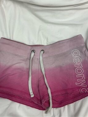 Y2K Aeropostale Pink Ombre Drawstring Mini Shorts